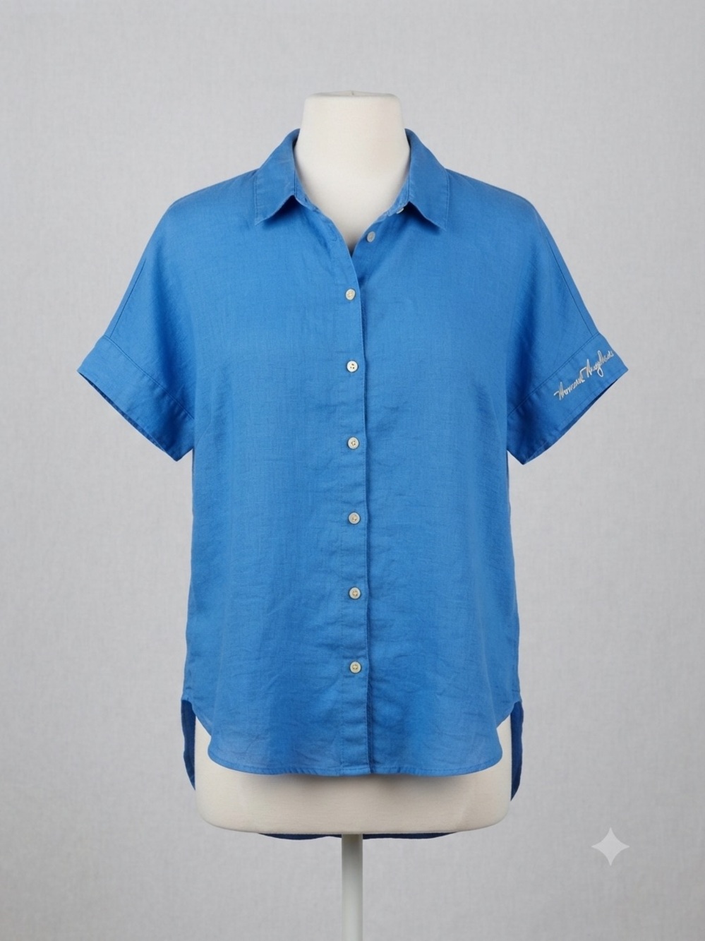 Tommy Bahama Cobalt Blue 100% Linen Howard Hughes Logo size Small